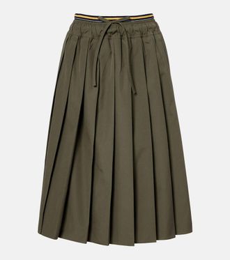 Prada Pleated poplin midi skirt