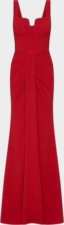 Rebecca Vallance Zarya Sleeveless Draped Mermaid Gown