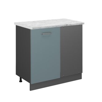 Vicco Armario De Esquina R-line, Gris Azulado, 86 Cm Et M&aacute;rmol