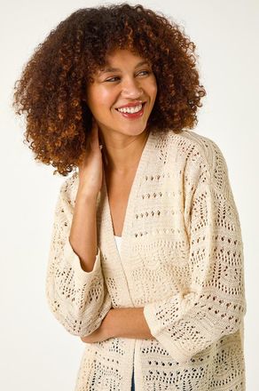 Roman 3/4 Sleeve Stitch Detail Cardigan