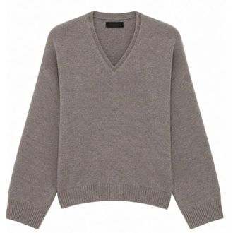 Fabiana Filippi Fijne gebreide V-hals trui - Dames - Truien - Beige - Maat: M