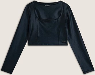 Freddy T-Shirt FREDDY T-SHIRTS F4WTWT8, Damen, Gr. L, schwarz (schwarz coated), Obermaterial: 78% Polyester PES. 22% Elasthan EL., Shirts T-Shirt