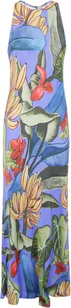 Farm Rio Dress Sleeveless Maxi Banana Grapes