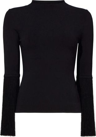 Proenza Schouler Zwarte Gebreide Trui Casual Stijl - Dames - Ronde hals truien - Zwart - XS - Polyester - Truien & Vesten