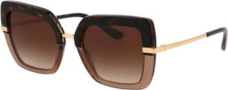 Dolce & Gabbana Dg 4373 Zonnebril - unisex - Zonnebrillen - Bruin - 52 MM - Accessoires