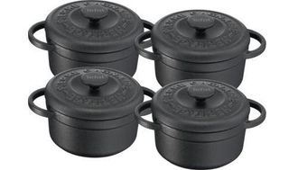 T-fal Mini Cocottes Set En Hierro Fundido Esmaltado Negro 0.3l