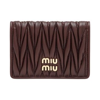 Miu Miu Tarjetero de Piel Nappa Matelass&eacute; - Accessories - Mujer - Marr&oacute;n - ONE SIZE