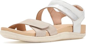 Samuel Hubbard Capri Sandals Womens Dress Sandals Textured Pearl Leather : 6.5 B - Medium
