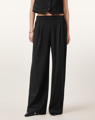 AllSaints Womens Polyester Aleida Lightweight Trousers, Size: UK 16/US 12