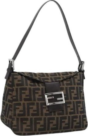 Fendi Pre-owned Vintage Zucca Schoudertas - Dames - Vintage Schoudertas - Bruin - ONE Size - Leer - Vintage