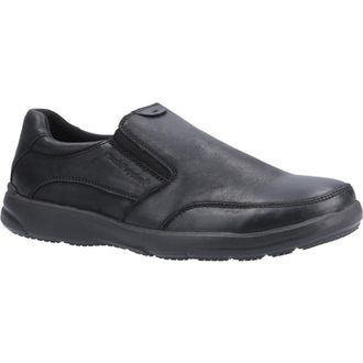 Hush Puppies Mens Aaron Slip On Leather Loafer Shoes - Black - Size 8 (UK Shoe)