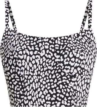 Michael Kors cheetah-print cropped tank top - women - Spandex/Elastane/Polyester/Polyester - 6 - Black