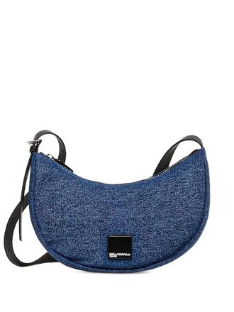 Karl Lagerfeld denim half-moon messenger bag - men - Recycled Polyester/Cotton/Polyester/Polyurethane - One Size - Blue