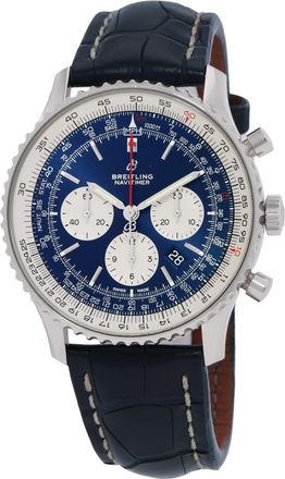Breitling Pre-owned Breitling Navitimer Chronograph Automatic Chronometer Blue Dial Mens Watch AB0127211B1P1