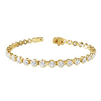 Diamond2Deal 18k Vermeil Plated Silver 5.9 ct Round Lab Grown Diamond Fancy Tennis Bracelet 7
