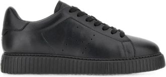 Hogan H677 Allacc H Fori - Heren - Sneakers - Zwart - 43 1/2 EU - Leer - Schoenen