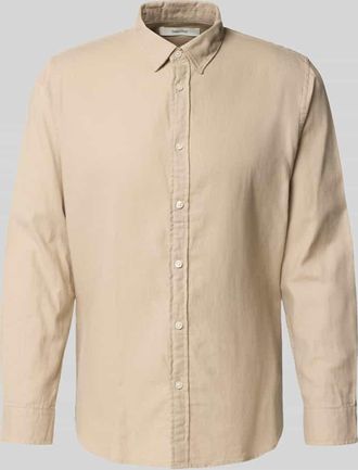 Selected Slim Fit Freizeithemd aus reiner Baumwolle Modell SLIMOWEN in Beige Melange, Größe XXL