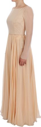 Dolce & Gabbana Womens Beige Silk Ball Gown Full Length Dress