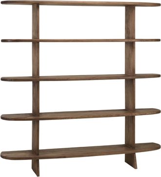 Macabane Librer&iacute;a lineal de 5 estantes de madera de mindi