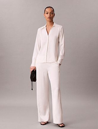 Calvin Klein Hammered Satin Fitted Shirt