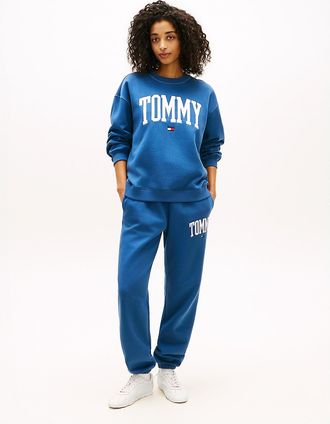 Tommy Hilfiger Womens Varsity Tommy Logo Sweatpant - Fossil Blue - XXS