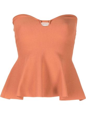 Stella McCartney knitted strapless top - Brown