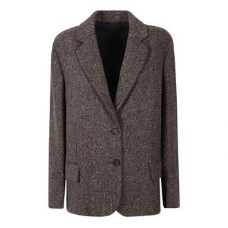 Brunello Cucinelli Blazer in misto lana - - Jackets - Donna - Marrone - S