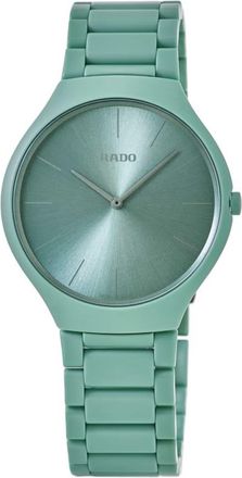 Rado True Thinline L Quartz Limited Edition Les Couleurs Le Corbusier Slightly Greyed English Green Dial Ceramic Unisex Watch R27096662