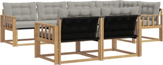 vidaXL Conjunto De Sof&aacute;s De Exterior 7 Uds. Blanco Y Gris Claro Vidaxl