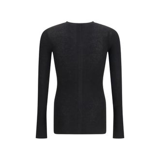 Rick Owens Mens Black Wool Oves Aries Sweatshirt Clothing