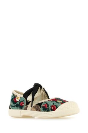 Valentino Garavani Womens Embroidered Canvas Bay By Slip Ons Nerofiorimulticolorivoryivory Sneaker