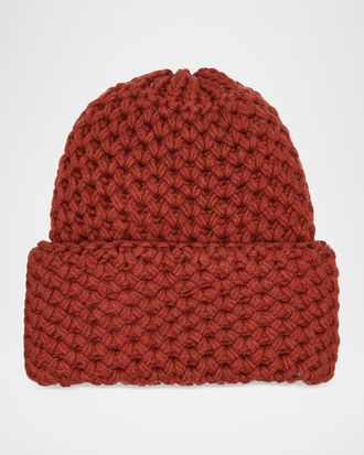 inverni Cashmere Honeycomb Knit Beanie