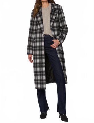 Velvet Heart Myrtle Single Button Plaid Coat In Black/grey