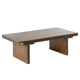 Hannun Mesa de centro de madera maciza de abeto en marr&oacute;n