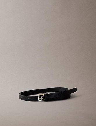 Calvin Klein Full Grain Leather Skinny Logo Belt