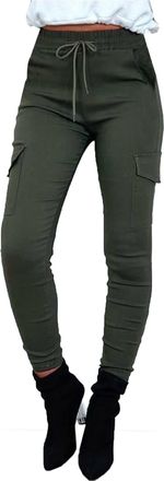 Generic Want Clothing Womens Denim Look Casual Stretch FIT Slimming Cargo Combat Pants (as8, Alpha, s, m, Regular, Regular, Khaki, S-M, Fitted)