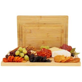 MegaChef 3 Piece Wood Cutting, Prep and Serving Boards in Bamboo at Nordstrom
