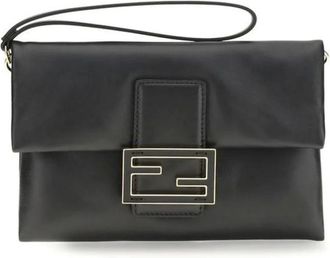 Fendi Clutches, female, Black, Size: ONE SIZE Bos Taurus Shoulder Bag