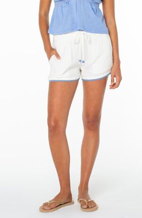 Roxy Wave Loom Scallop Trim Shorts in Cloud Dancer at Nordstrom, Size Xx-Large