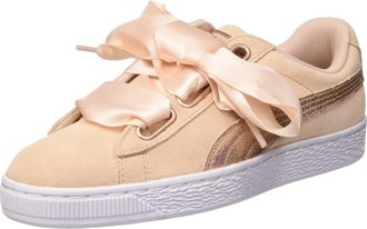 Puma Womens Suede Heart LunaLux WNs Low-Top Sneakers, Cream Tan, 5.5 UK
