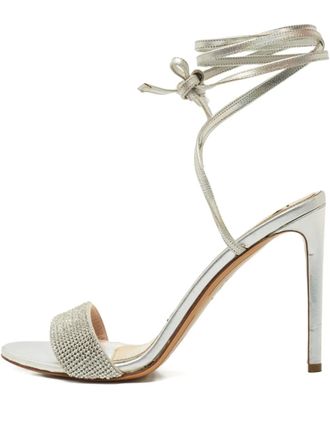 Alexandre Vauthier crystal ankle-wrap heeled sandals - Silver