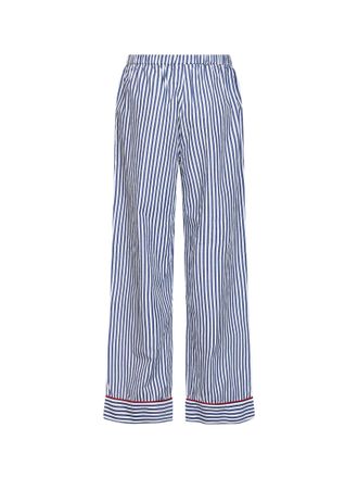 MC2 Saint Barth Womens Trousers Galassia Blue Striped Cotton