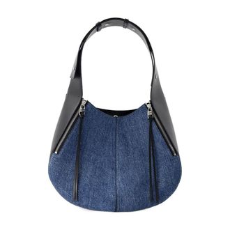 Alexander McQueen Womens Skull Hobo Blue Canvas