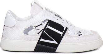 Valentino Garavani Wit Zwart Lint Sneakers - Heren - Sneakers - Wit - 40 EU - Leer - Schoenen