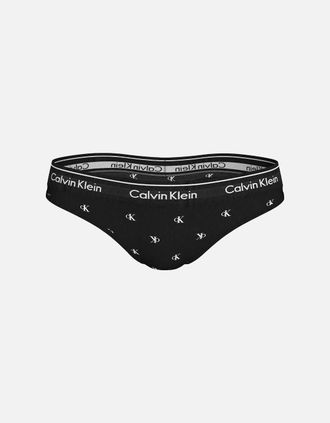 Calvin Klein Womens Women Diamond Logo Print Thong, Black - Size: XL