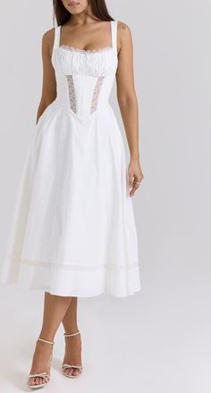 House of CB Kim Midi Sundress in Cloud Dancer at Nordstrom, Size X-Small A