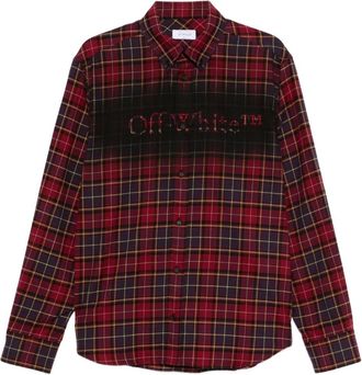 Off-white Overhemd met logoprint - Rood