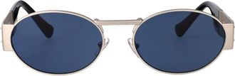 Versace Ve 2264 Ovale Zonnebril - Heren - Zonnebrillen - Grijs - 56 MM - Accessoires