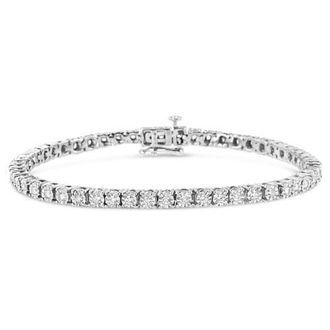 House of Brilliance 10K White Gold 1/2 Cttw Real Diamond Miracle Plate Tennis Bracelet - at Nordstrom