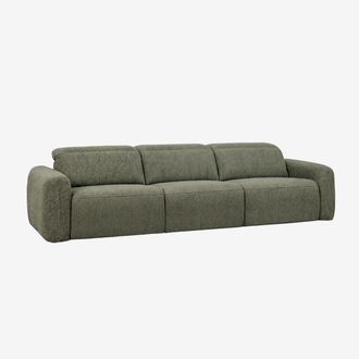 Sklum Sof&aacute; De 3 Plazas Reclinable Y El&eacute;ctrico Tapizado Peggy Sklum